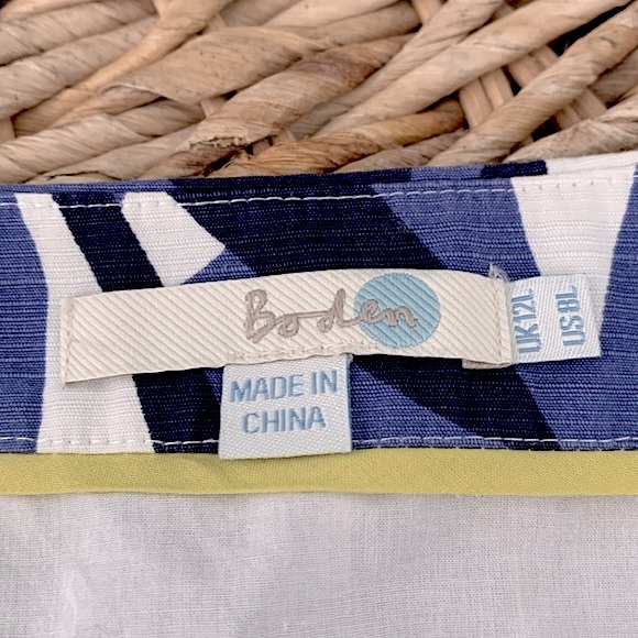 Boden Savannah Leaf Print Sundress 8L - Picture 8 of 9